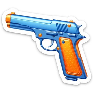 blinged blue and orange gun sticker