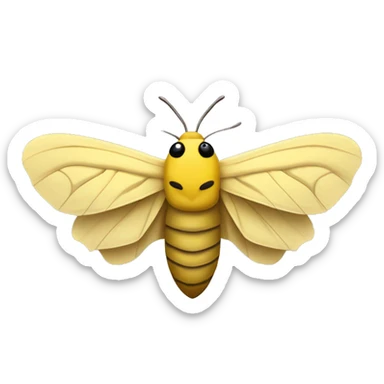 Insecto moth, de color amarillo, con anteojos y un letrero que diga "Vigatec" sticker