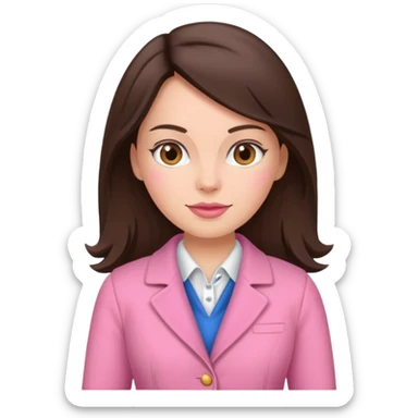 brunette woman with pink dutch clothing sticker
