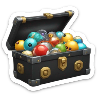 Pokemon Game LootCase Black Color Rich Treasure Legendary Epic Pokeballs and Pokemons Inside sticker