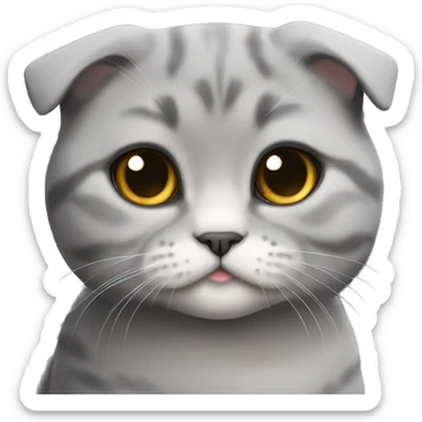 scottish fold cat gray sticker