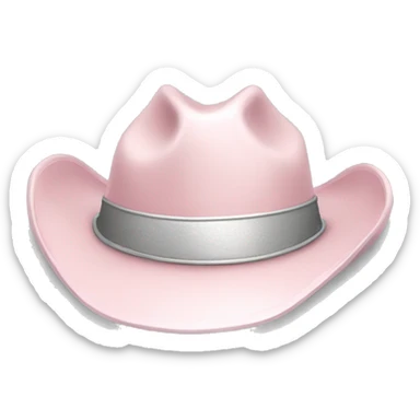 Pale pink and silver cowboy hat sticker