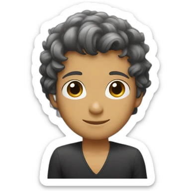 Simon baker hug a black girl brown eyes and short black hair sticker