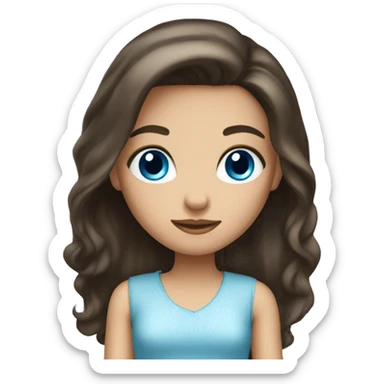 Brunette blue eyed girl sticker