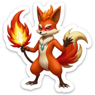 Delphox-Combusken-Blaziken-fusion sticker