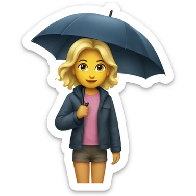 Girl with a umbrella sticker