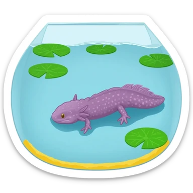 purple axolotl chilling sticker