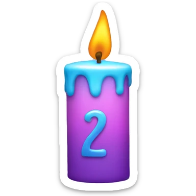 24 bday candle  sticker