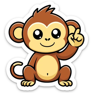 monkey sticking middle finger sticker