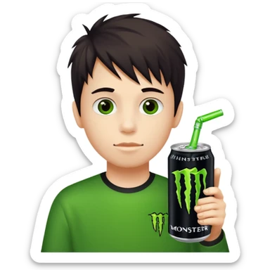 1 boy Monster energy drink sticker