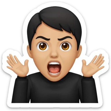 scream in black clothing sticker