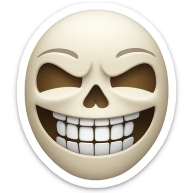 Skull face depicting laughter sticker