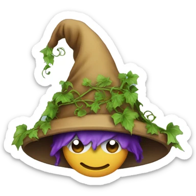 wizard hat covered in vines sticker