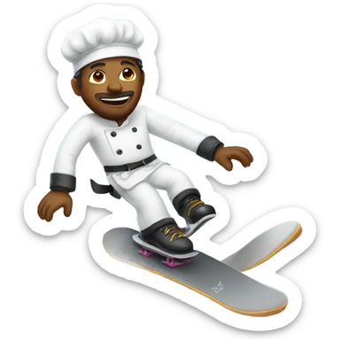 A chef Snowboarding  sticker