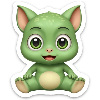 Grogu with silly face sticker