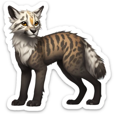 Modern Feral Rare Fantasy Vernid-Trico-species by LiLaiRa, markings, full body sticker