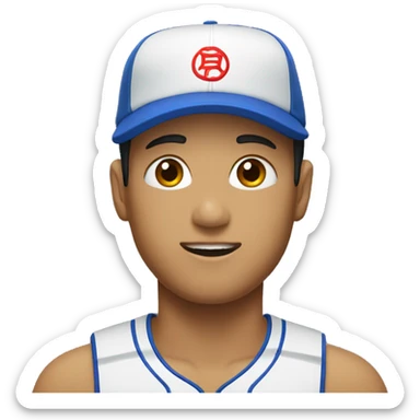 korean bro with baseball cap sticker