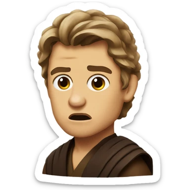 anakin skywalker with disgusted facial expression sticker