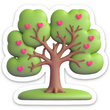 heart-shaped tree sticker