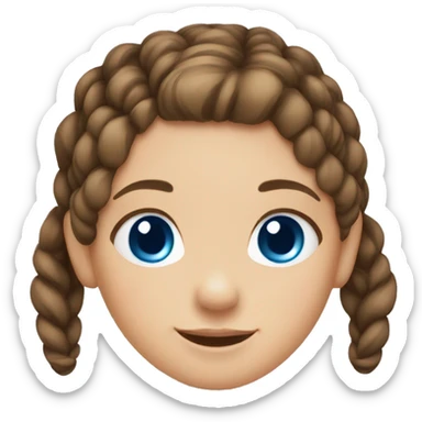 Little girl with brown hair in pigtails and with blue eyes sticker