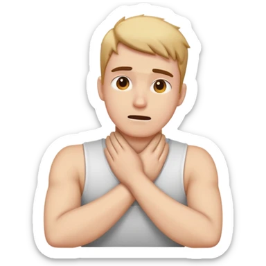 hands crossed against neck while crashing out sticker