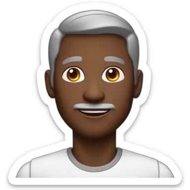 face of handsome and slim 50 year old dark-skinned engineer sticker
