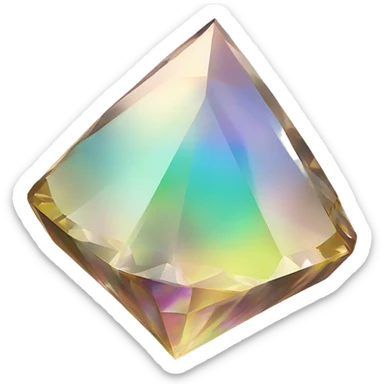 Pyramid-shaped 56-carat iridescent diamond crystal sticker