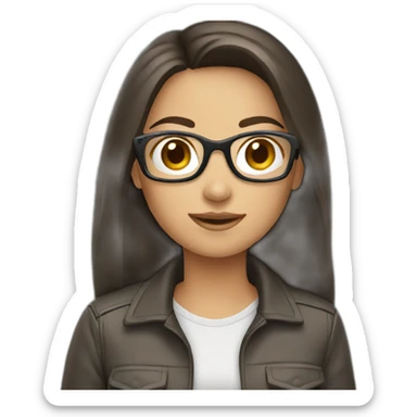 female brunette photographer sticker