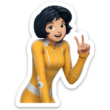 smiling girl in bodysuit sticker