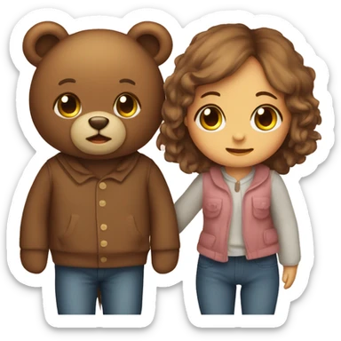 teddy bear couple girl and boy sticker