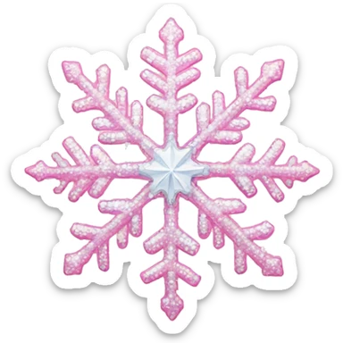 pastel pink snowflake with diamonds sticker