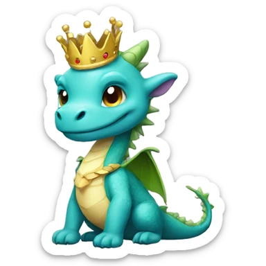 Cute dragon wear a crown sticker