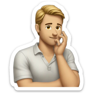 the guy is thoughtful and scratches his hand behind his ear sticker
