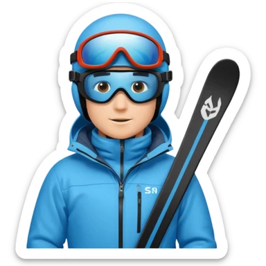 Man Skiing Background Matterhorn sticker