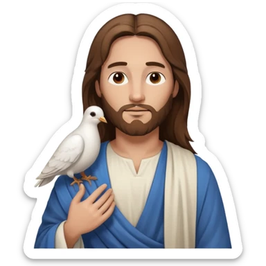 jesus e pomba branca sticker
