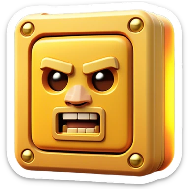 Clash of Clans aesthetic: Cinematic Playful Classic Game Cartridge Portrait Emoji, rendered in a 3D vector-style similar to standard emojis with minimal shading and bold, simplified shapes. A compact, distinct form with signature details, softly glowing with a nostalgic gaming charm. Simplified yet unmistakably iconic, highly detailed and consistent, glowing with a soft radiance and high shine. Stylized with a touch of retro gaming magic and a soft glowing outline, capturing the essence of a beloved gaming relic with a friendly, playful manner! sticker