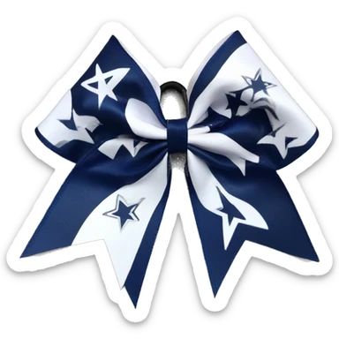 Navy blue and white Allstar cheer bow sticker