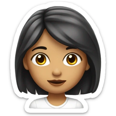 Niña con cabello corto y su diario sticker