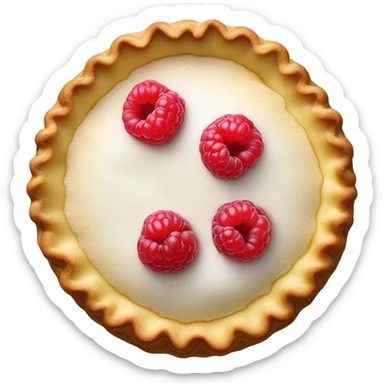 cute tart with raspberries  sticker