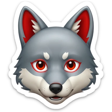 Wolf red sticker