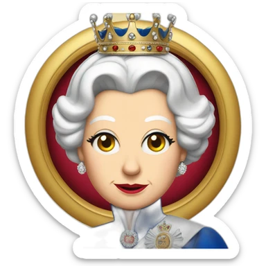 Queen Elizabeth II looking angry with a monocle in one eye sticker