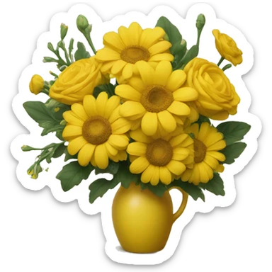yellow flower bouquet still life sticker