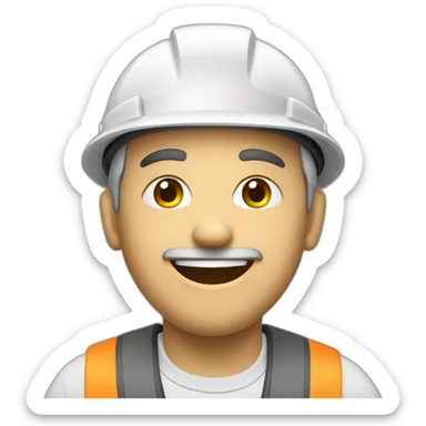 Happy engineer real face sticker