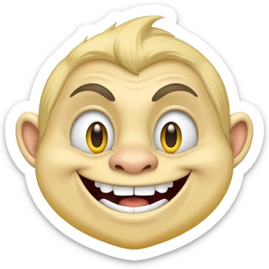 Internet meme troll face with a mischievous grin, typical YouTube thumbnail style sticker
