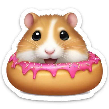 Hamster eating donut sticker