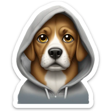 dog wearing a hoodie  sticker