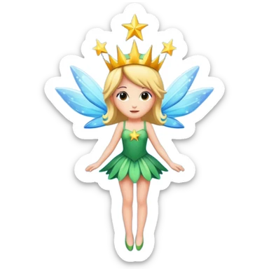 fairy character idea pose with star burst above head sticker