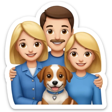 couple and their pet dog sticker