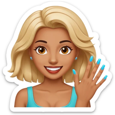 baddie with nails sticker