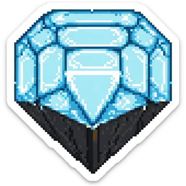blocky pixelated Minecraft diamond emoji, less realistic sticker